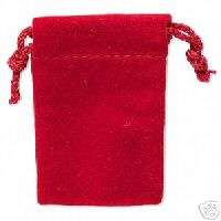 12 Red Velveteen Drawstring Jewelry Gift Pouches Bags  