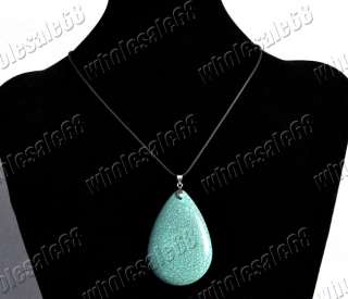 FREE 10pcs drop turquoise pendant chain cord necklace  