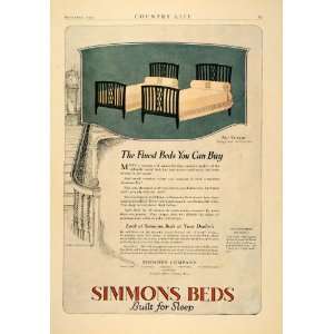  1921 Ad Simmons Bed Tudor Twin Metal Art Deco Furniture 