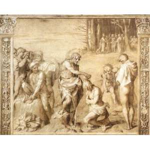 FRAMED oil paintings   Andrea del Sarto   24 x 20 inches   Baptism of 