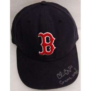  Chris Carter Boston Red Sox Signed Game Worn Blue Hat 