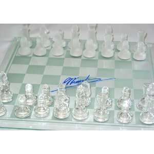 GARRY KASPAROV Autographed Glass Chess Set