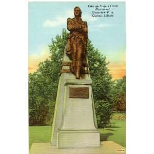 1940s Vintage Postcard George Rogers Clark Monument   Riverview Park 