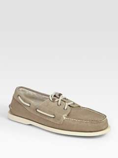 Band of Outsiders   Suede and Canvas Boat Shoes