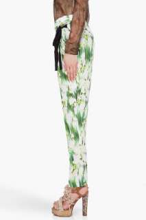 Matthew Williamson Green Floral Print Silk Pants for women  
