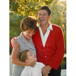 California Governor Candidate Ronald Reagan, Wife Nancy and Son Ronnie 