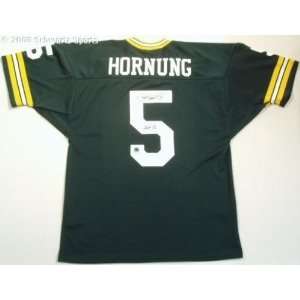 Paul Hornung Signed Green Custom Jersey w/HOF86