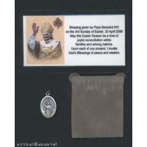 Saint/St. Lucy Pope Benedict XVI Blessed Medal with Holy Prayer Card 