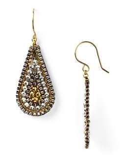 Miguel Ases Beaded Gold Filled Teardrop Earrings   All Jewelry 