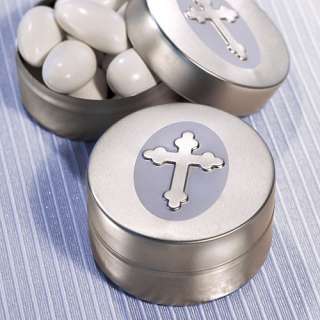 50 Silver Cross Mint Tins Christening/Communion Favors  