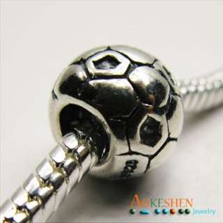 Sterling Silver BALL Solid Euro Charm Fit Bracelet SB46  
