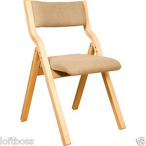 Folding Chair   Solid Wood   Fabric Color Options  