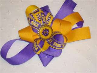 LSU TIGERS HAIRBOWS GIRLS HAIR ACCESSORY FOOTBALL FANS  