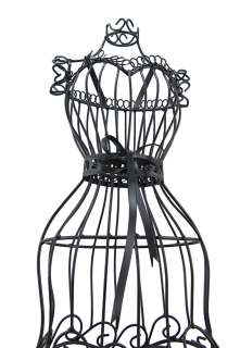 21 Inch Tall Wrought Iron Dress Form Statue  
