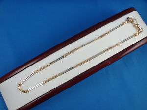 ANTIQUE 14K TWO TONE GOLD WATCH CHAIN  