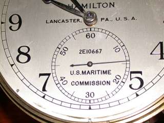 Fine Hamilton Model 21 Ship Marine Chronometer US Maritime Commission 