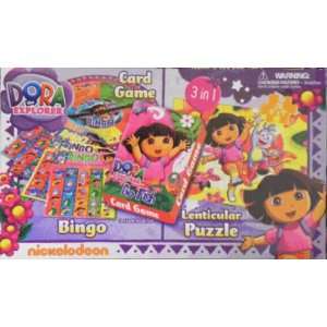   Dora the Explorer 3 in 1 Game, Card Game and Puzzle Set Toys & Games