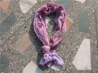 Scnp78 Om Spiritual meditation Chant scarves cotton purple Shiva scarf 