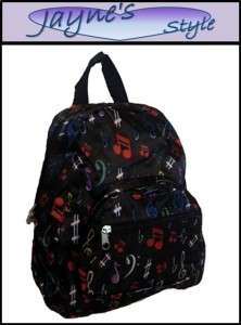 Music Notes Travel Tote Backpack School Messenger Bag  