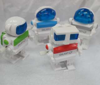   of 4 Wind up Mini Galactic Robot for kids, Party Favors  