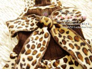   Pet Dog Leopard Dress Cloth Apparel S/M/L/XL/XXL for small dogs ONLY