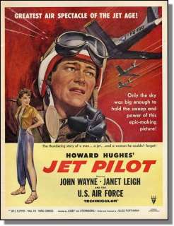 1957 John Wayne   Howard Huges Jet Pilot Movie Promo Ad  