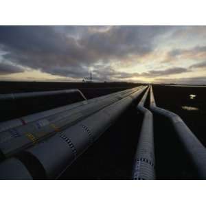 Pipes in the Prudhoe Bay Oil Field, Alaska Stretched 