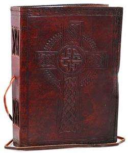Celtic Cross Handmade Leather Blank Journal Grimoire (BOS)  