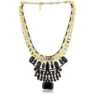  LK Designs Golden Glam Crystal Rock Necklace Jewelry