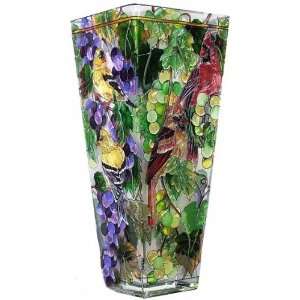  Amia 10 Inch Tall Hand Painted Glass Vase Featuring 