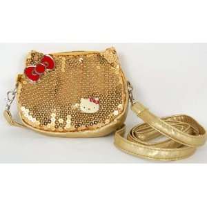  Hello Kitty Gold Sparkle Shoulder Bag Purse Wallet Health 