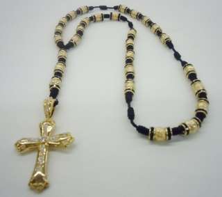 black rosary necklace for men/Precioso Rosario Chapeado  