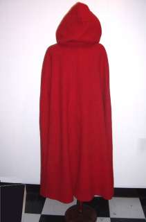 Little Red Riding Hood Rustic Wool Cape Cloak closure options Washable 