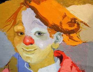Haro Circus Clown Signed Original Oil musicians clowns framed Make 