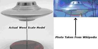 Pleiadean Nordic UFO Flying Saucer Wood Model Reg FS  