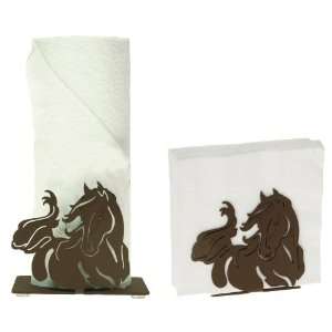  Windy Horse Paper Towel and Napkin Holder Set Kitchen 