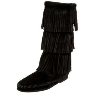 Minnetonka Womens 1632 3 Layer Fringe Boot   designer shoes, handbags 