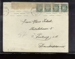NORWAY censored cover 1918 to Germany.RED CROSS stamps  