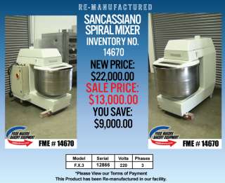 Sancassiano Spiral Mixer  