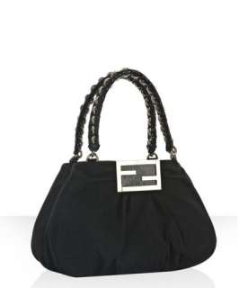 Fendi black zucca Mia small chain bag
