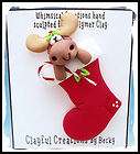 becky s polymer clay christmas stocking with moose pi $ 8 50 listed 
