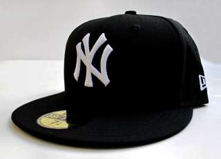 New York Yankees BLK WHITE All Sizes Cap Hat by New Era  