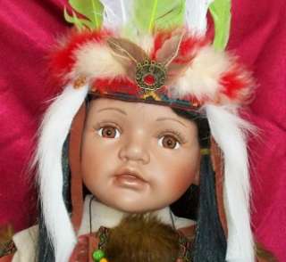 24 IN. PORCELAIN DOLL INDIAN Reproduction ISTAS  