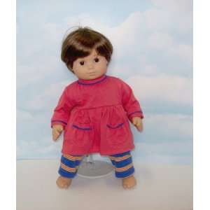  Coral Dress with Blue Pants. Fits 15 Dolls like Bitty 
