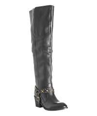  Miz Mooz black leather Imogene faux fur lined tall boots 