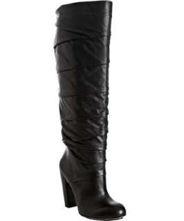 Modern Vintage black pleated leather Eva tall boots   up to 