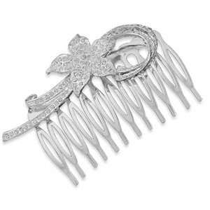  3 Silver Plated Fashion Hair Comb with Crystal Star 