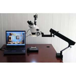7X 45X Trinocular Articulating Zoom Microscope + 1.3M USB Camera 