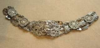 Victorian Silver Filigree Chain Link Belt  