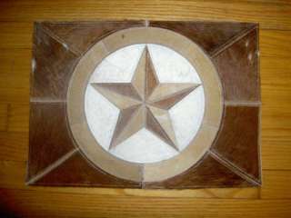 3D STAR COWHIDE LEATHER WESTERN PLACEMAT  